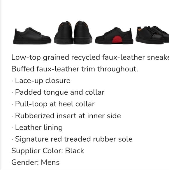 Christian Louboutin Black Sneakers with Red Detail - Picture 7 of 7